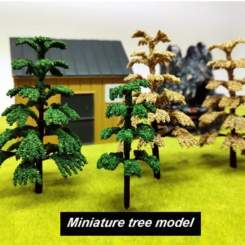 10 Adet / grup Simülasyon Minyatür Ağaç Modeli Dıy Sahne Malzemesi Yüksekliği 6-8CM HO Tren / Bina Kum Masa Manzara Diorama Kiti