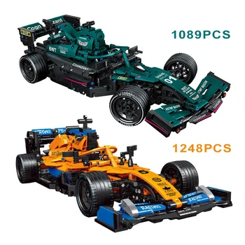 1248 ADET Teknik MOC F1 Formülü Araba Yarışı Yapı Taşları Süper Hızlı Araç Monte Tuğla Oyuncaklar Hediyeler Yetişkin için