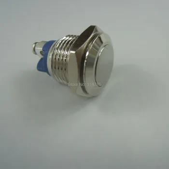 16mm Başlat Korna Düğmesi Anlık Paslanmaz Çelik Metal basmalı düğme Krom Renk