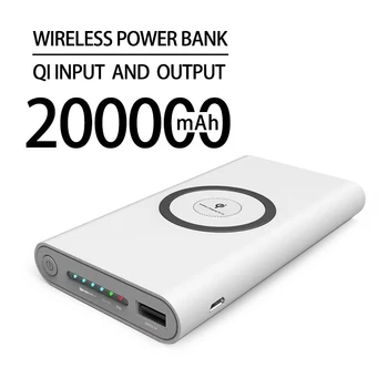 200000mAh kablosuz Güç bankası İki yönlü Hızlı Şarj taşınabilir şarj cihazı tip-c harici pil iPhone için