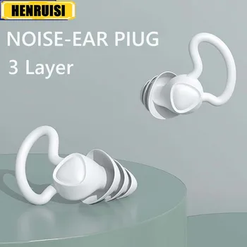 3 Katmanlı Yumuşak Silikon Konik Kulaklıklar Gürültü Azaltma Su Geçirmez Ses Engelleme Uyku Kulak Tıkacı Dayanıklı Kulak Koruyucu Ürün