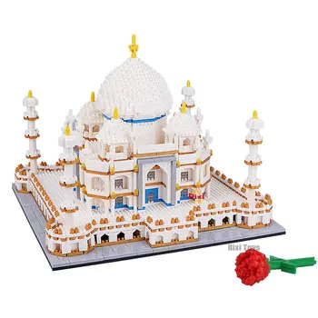 4146 adet Hint Taj Mahal Nano Mini Yapı Taşları Setleri Dünyaca Ünlü Kültürel DIY Mikro Tuğla Mimari Model Oyuncaklar Yetişkin için
