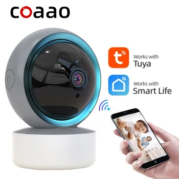 5MP Tuya Ev Akıllı PT Kamera WiFi IP bebek izleme monitörü CCTV Alexa Otomatik İzleme 360 Gece Görüş İki Yönlü gözetim kameraları