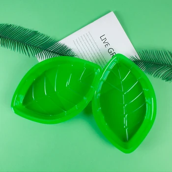 6 adet Hawaii Yeşil Yaprak Şekli plastik Tabak Gıda Aperatif Tepsisi Hawaii Tropikal Aloha tema Orman Doğum Günü Partisi dekoru Yaprak Plakası