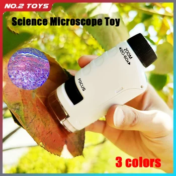 60X-120X El Çocuk Mikroskop Kiti Taşınabilir Laboratuvar Mikroskopları Biyolojik Bilim eğitici oyuncak Çocuklar İçin Öğrenmek KÖK Hediyeler