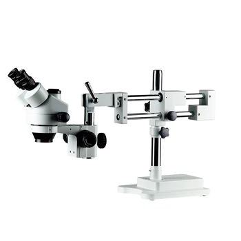 7X-45X Endüstriyel Elektronik Tamir Trinoküler Mikroskop Objektif Desteği İşıklı Çift Kol Mikroskop Okul Okul için