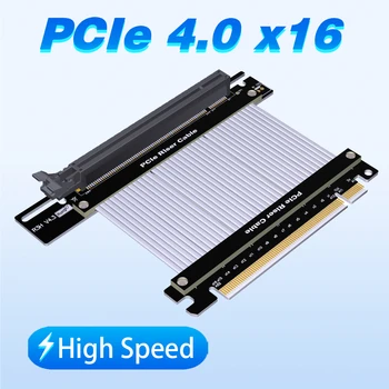ADT PCI - E 4. 0X16X16 Grafik Kartı Uzatma Kablosu RTX3090 RX6900xt ATX Şasi 90 Derece Yüksek Hızlı Esnek Düz Kablo