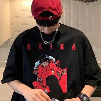 Akira T-shirt Erkekler Kadınlar Yüksek Sokak Rahat En Kaliteli Gevşek Büyük Boy T Shirt Tee Kısa Kollu