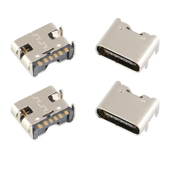 Akım DIY USB 3.1 Cep Telefonu 6 Pin SMD DIP dişi konnektör Şarj Soketi Tip-C Dişi Tip C soketli konnektör