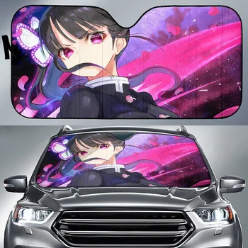 Anime Kanao Tsuyuri Kelebekler Baskılı Araba Aksesuarları Araba Güneş Gölge Cam iblis avcısı Kamyon SUV Cam Güneş Gölge