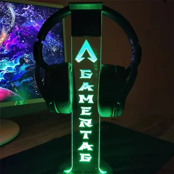 Apex Legends Kişiselleştirilmiş LED Gece Lambası Kulaklık Standı Özel Oyun Etiketi Kullanıcı Adı 3D RGB Lamba Oyun ofis konferans odası masası Dekorasyon