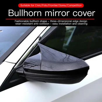 Araba Dikiz Aynası Kapağı Trim honda Civic 10th 2016-2020 Karbon Fiber Stil Dikiz Yan Ayna Sticker Yağmur Kaş