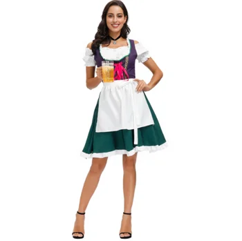Bayanlar Karnaval Dirndl Oktoberfest Kostüm Bavyera Geleneksel Fraulein Kulüpleri Garson Cosplay Cadılar Bayramı Fantezi parti elbisesi