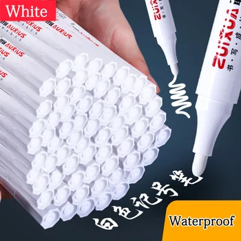 Beyaz işaretleyici kalem 1-3mm Ucu Express Su Geçirmez Lastik Kalem Kalıcı Yağlılık İşareti Otomobil Büyük Kapasiteli Endüstriyel boya kalemi