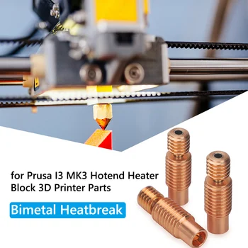 Bi-Metal Heatbreak Bakır Kaplama Titanyum M7 için E3D V6 Prusa İ3 MK3 Hotend İsıtıcı Blok Boğaz 3D Yazıcı Parçaları