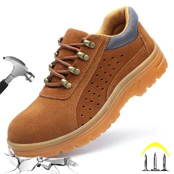 Dian Şen Yeni Kaymaz cafe Renk Yalıtımlı Erkek güvenlik ayakkabıları Spor Çelik burun Anti-Smash İş İnşaat Nefes Çizmeler