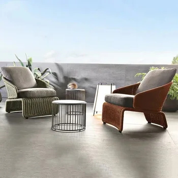 Dış mekan mobilyası Balkon Avlu Yaratıcı Rattan Masa ve Sandalyeler Eğlence Bahçe