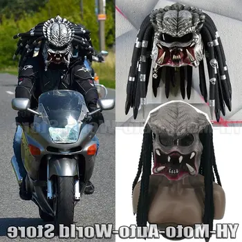 Erkek Özel Kask Korku Predator Kişilik Kask HD Karbon fiber Motosiklet aksesuarları Şövalye Serin Maskeleri Peruk Hediyeler