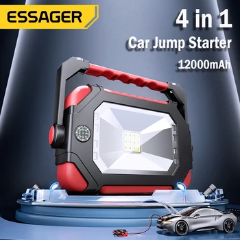 Essager 12V Araba Atlama Marş Güç Bankası taşınabilir araç aküsü Güçlendirici ChargerStarting Cihazı Otomatik Acil Başlangıç LED Aydınlatma