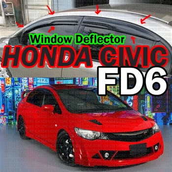 Honda Civic için FD6 Araba Pencere Aksesuarları 2006 2007 2008 2009 2010 2011 Pencere Saptırıcı Yağmur Guard Visor Tenteler