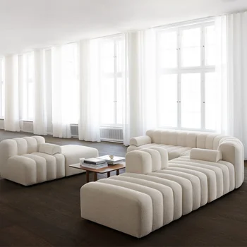 Iskandinav Oturma Odası Kanepe Salon İtalyan Modern Minimalist Lüks Beyaz Kanepe Tasarımcı Kesit Kanepe Kanepeler Para El Hogar Dekor