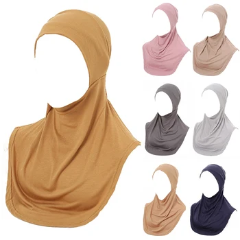 Kadın Müslüman Underscarf Başörtüsü Şapka Modal Sıkı Şal Eşarp Düz Yumuşak Türban Kadın İslam Başörtüsü İç Kapaklar Kaput