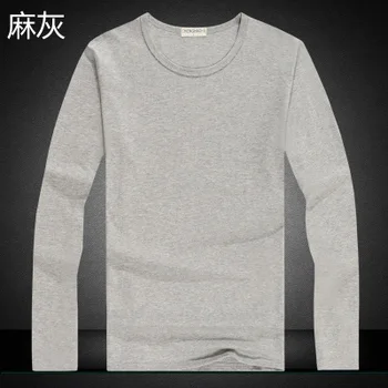 LI2552-170-Shirt Düz Uzun Kollu T Gömlek Erkekler Slim Fit Fanila Zırh Yaz