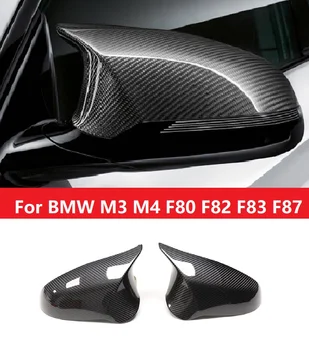 M Bak Kuru Karbon Fiber Oto yan ayna kapağı Kapaklar Yedek Stil BMW İçin Fit M3 M4 F80 F82 F83 F87 2014-On