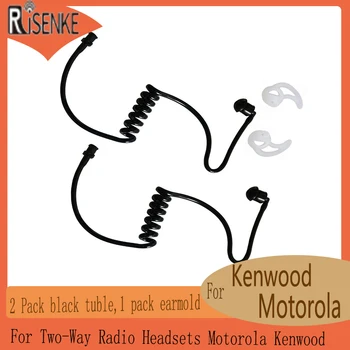 RİSENKE Siyah Tüp Kulaklık Değiştirme, Akustik için Kulak Kalıbı ile İki Yönlü Telsiz Kulaklık, Motorola Kenwood Walkie Talkie, 2 ADET