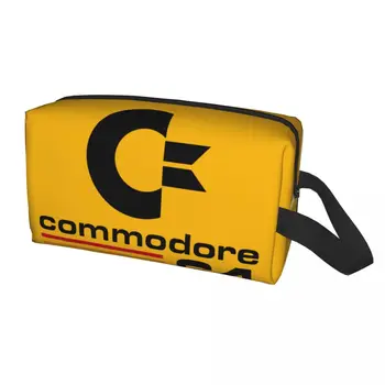 Seyahat Commodore 64 makyaj çantası Taşınabilir C64 Amiga Bilgisayar Kozmetik Makyaj Organizatör Kadınlar için Güzellik Depolama Dopp Kiti Durumda