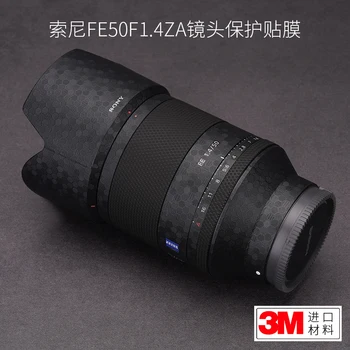 Sony 50 için F1.4 ZA Lens Koruma Filmi 50-1.4 Zeiss Karbon Fiber Etiket Tam Paket 3M