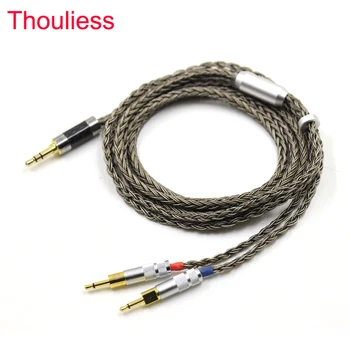 Thouliess Yüksek Kalite 3.5 mm 2.5 mm 4.4 mm XLR 16 Çekirdek OCC Gümüş Kaplama Kulaklık Kablosu Sennheiser HD700