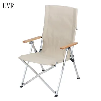 UVR Açık kamp sandalyesi Üç hız Ayarlanabilir Uzun sırtlı sandalye Katlanır Recliner Bahçe Plaj Taşınabilir Tek Recliner