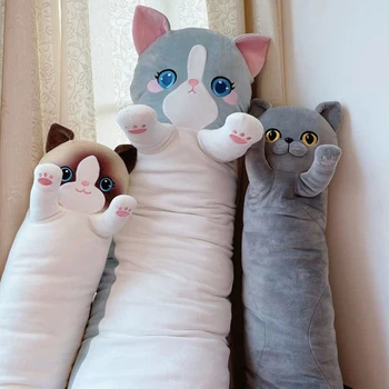 Uzun Kedi Erkek Arkadaşı peluş oyuncak Dolması Duraklama Uyku Yastık Minder Rahat Atmak Yastık Ev Dekor Doğum Günü Bebek Çocuklar Kızlar İçin