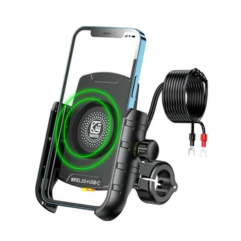 Yeni Motosiklet telefon tutucu Kablosuz Şarj Moto Motosiklet Ayna telefon standı Desteği USB Hızlı Şarj Cep Telefonu Dağı