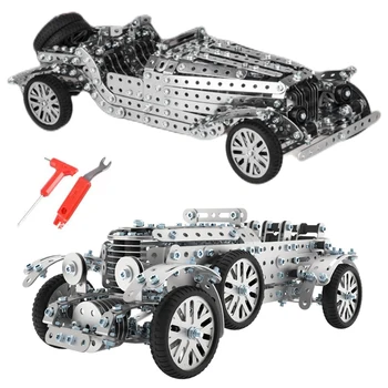 Yüksek zorluk metal montaj bloğu alaşım retro cabrio araba modeli vida ve somun montaj off-road araç çocuk oyuncakları