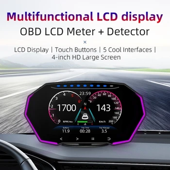 Yüksek Çözünürlüklü HUD Araba Head Up Display Aşırı Hız Alarmı Hız Göstergesi GPSHUD Dijital Göstergeler Otomatik Yorgunluk Sürüş Damla Nakliye
