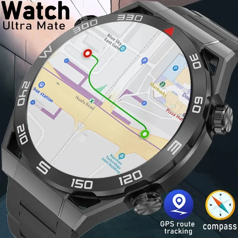 2023 Açık Erkekler EKG akıllı saat 1.5 inç 454*454 HD Ekran 360mAh Arama İzle GPS Rota İzleme ios için akıllı saat Android