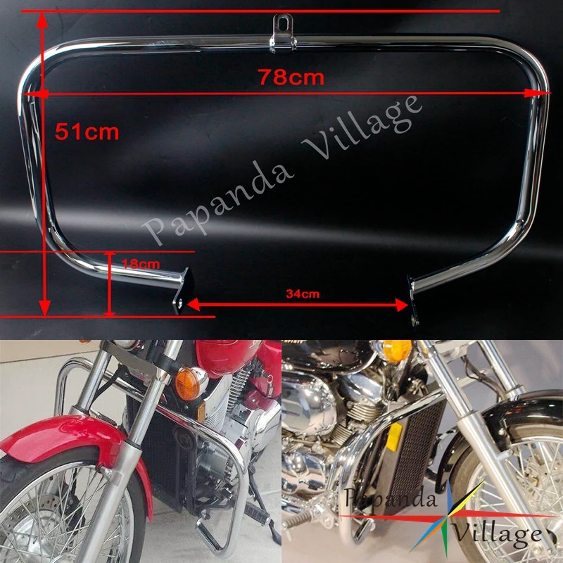 Krom motosiklet motoru Koruma Karayolu Crash Bar Tampon Honda Shadow Aero VT750 VT 750 750C 400 2004 2005 2006 2007-2011