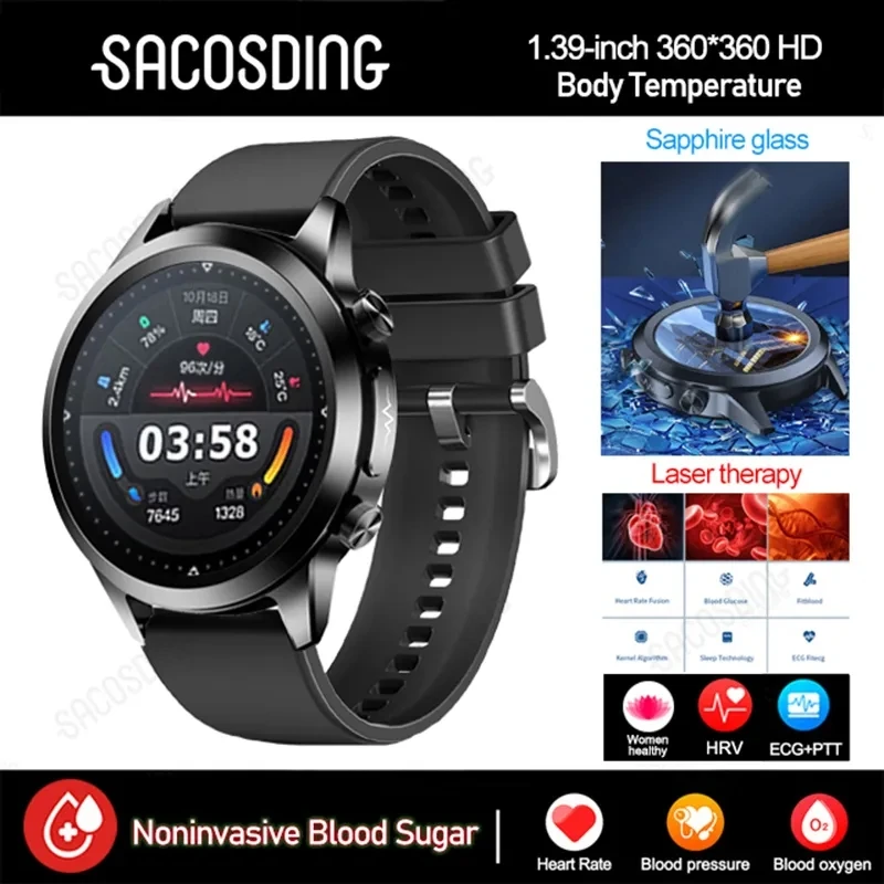Yeni EKG + PPG Sağlık Safir Cam Akıllı saatler Kan Basıncı Spor İzci IP68 Su Geçirmez Smartwatch Android ıos Telefon İçin