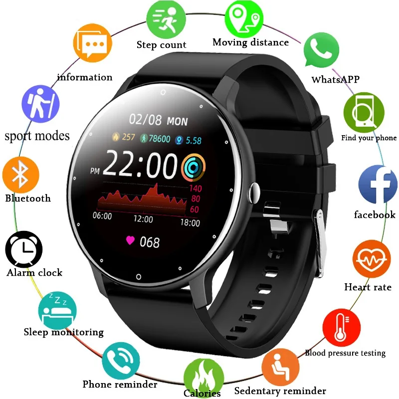 Yeni akıllı saat Erkekler Ve Kadınlar spor saat Kan Basıncı Uyku İzleme Spor İzci Android Ios Pedometre Smartwatch