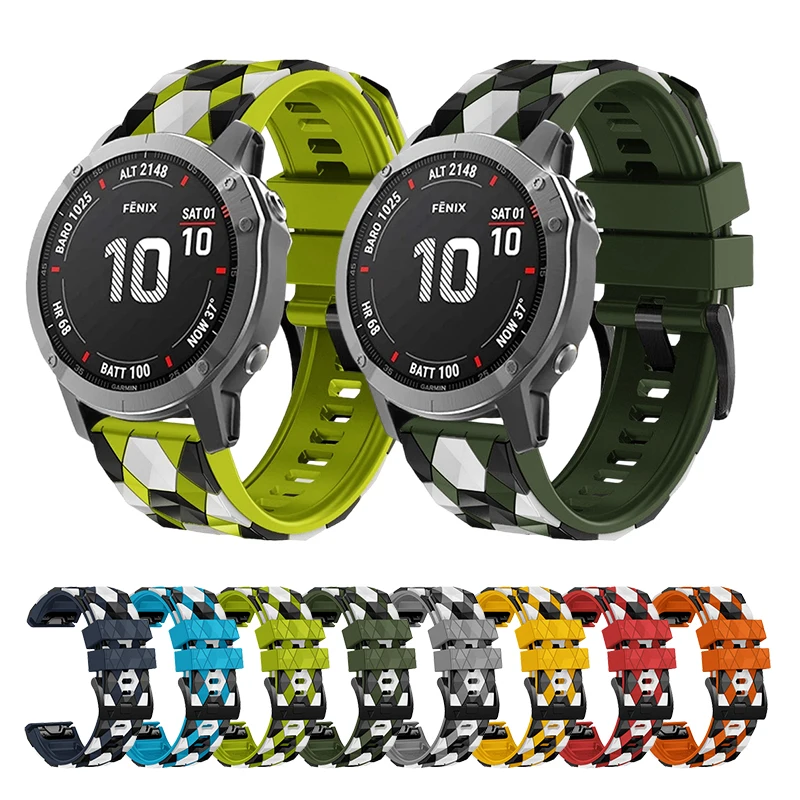 Yüksek Kaliteli 22mm 26mm Silikon saat kayışı Futbol Doku Garmin Smartwatch Garmin Fenix 7 7X Hızlı serbest bırakma Bandı