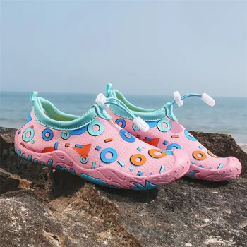 Çocuk plaj yürüyüş botları Hızlı kuru su ayakkabı Drenaj yalınayak su ayakkabısı Çocuk yüzme dalış balıkçılık sörf sanda